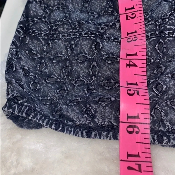 American Eagle Denim Short Sleeve black denim top - Picture 6 of 9